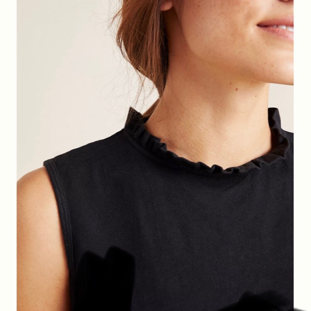 Anthropologie Black Ruffled Top size M - Picture 5 of 12